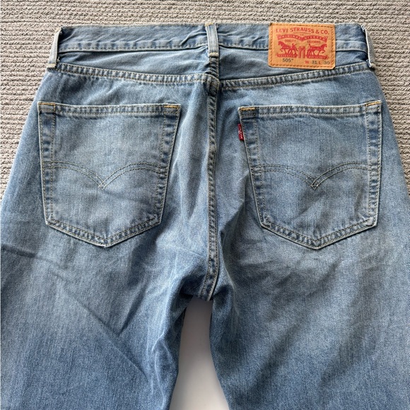 Levi’s 505 Medium Blue Denim Straight Leg Jeans Size 31 x 30 - Picture 7 of 11